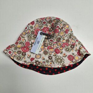 Jeanne Simmons Kids Hat Sun Bonnet Ribbon Floral Pink Polka Dot Girl Children
